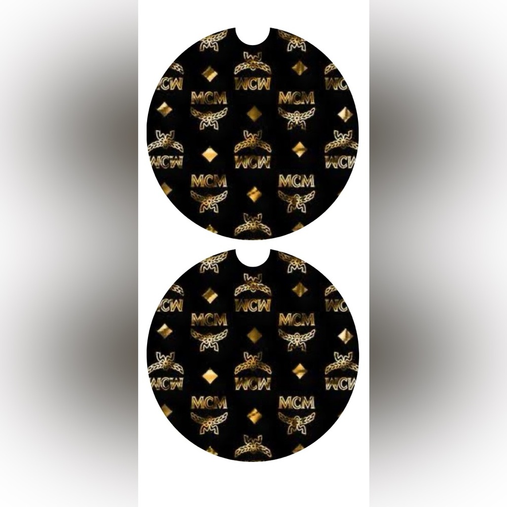 HANDMADE FASHION Set of 2 Sandstone Car Coasters 2.5”